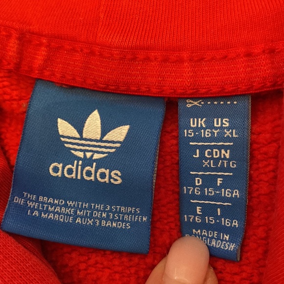 Oversized Adidas Red Hoodie - Picture 2 of 8